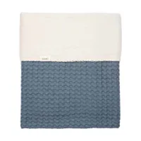 Koeka Amsterdam Wafel Wiegdeken - Maat 100 x 75 - Cotton Fleece - Bluestone 
