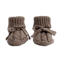 Lodger Slofjes Gebreid Met Kabel - 0-6 mnd