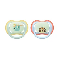 Philips Avent Ultra Air Fopspeen - 0-6 Mnd - 2 Stuks - Plant-based - Glow In The Dark