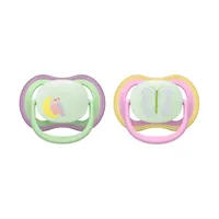 Philips Avent Ultra Air Fopspeen - 6-18 Mnd - 2 Stuks - Plant-based - Glow In The Dark