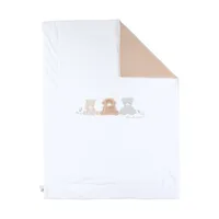 Noukie's F&O Deken - 75 x 100 cm - Veloudoux - Beige/Wit 