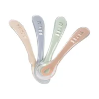 Béaba Set van 4 Siliconenlepels 2de Leeftijd - Natural