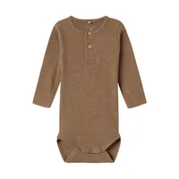 Name It Kab Button Romper - Maat 68 - Toasted Coconut