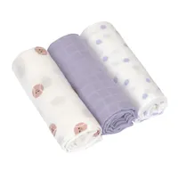 Lässig Tiny Team Swaddle - 3 Stuks - 80 x 80 cm - Heavenly Soft - Pastel Lilac