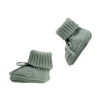 Lodger Gebreide Slofjes Met Kabel - Maat 0-6 Mnd - Silk