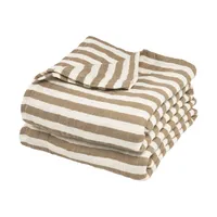 Meyco Baby Fat Stripe Tetra Doeken - 2 Stuks - 120x120 cm - Taupe