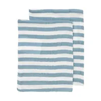 Meyco Baby Fat Stripe Washandjes - 2 Stuks - Pre-washed Tetra - Jeans Blue