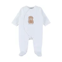 Noukie's F&O Pyjama Met Borduursel - Velours - Wit