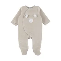 Noukie's F&O Pyjama Met Borduursel - Velours - Beige
