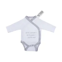 VIB Romper - 50% maman + 50% papa = 100% moi - Wit/Grijs