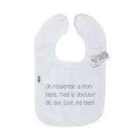 VIB Slabbetje - Je ressemble à mon papa - Wit/Grijs