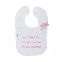 VIB Slabbetje - Moi belle? Tu n'as pas encore vu ma maman - Wit/Roze