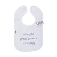 VIB Slabbetje - Mon plus grand sponsor c'est papy - Wit/Grijs