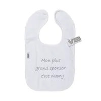 VIB Slabbetje - Mon plus grand sponsor c'est mamy - Wit/Grijs