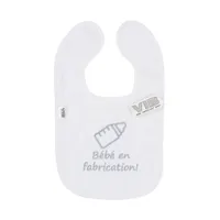 VIB Slabbetje - Bébé en fabrication! - Wit/Grijs