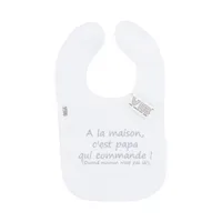 VIB Slabbetje - A la maison, c'est papa qui commande! - Wit/Grijs