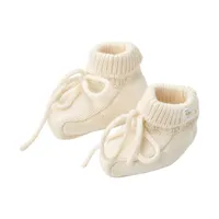 Little Dutch NOOS Gebreide slofjes Off White - 44-56 Wit CL25299006