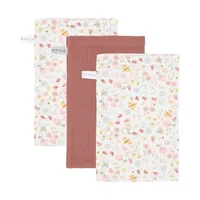 Little Dutch Washandje Pure Blush Roze / Flowers & Butterflies 3 Stuks