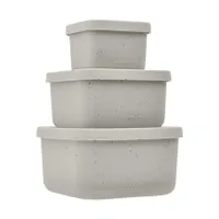 Kikkaboo Opbergdoosjes - 3 Stuks - Platina Siliconen - Zand