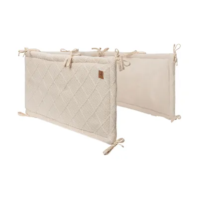 Jollein Check Knit parkbumper - 180 x 30 cm - Oatmeal