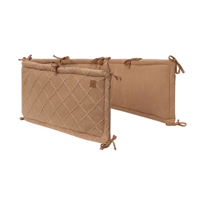 Jollein Check Knit parkbumper - 180 x 30 cm - Biscuit