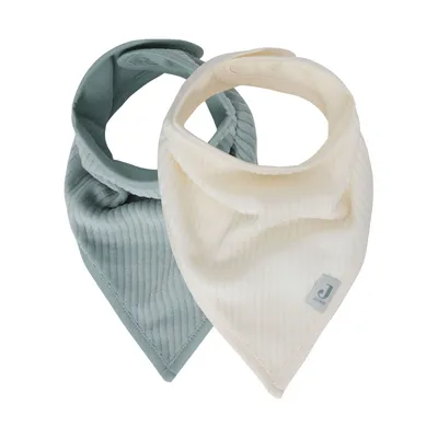Jollein Slab Bandana - 2 Pack - Velvet Rib - Sea Green / Ivory