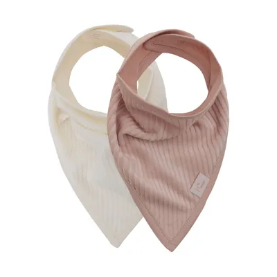 Jollein Slab Bandana - 2 Pack - Velvet Rib - Sea Green / Ivory