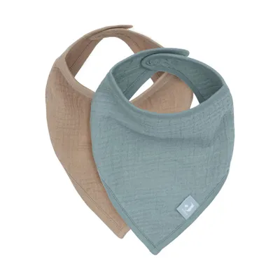 Jollein Slab Bandana Hydrofiel - Sea Green / Biscuit - 2 Stuks