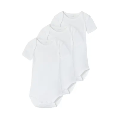 Name It Solid Romper - 3-Pack - Bright White