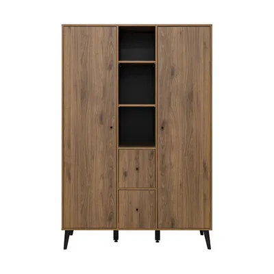 Bopita Zara 2-Deurskast XL - Walnoot/Mat Zwart