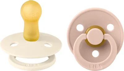 BiBs Fopspeen - Rond - 2 Stuks - 6-18 Mnd - Ivory/Blush