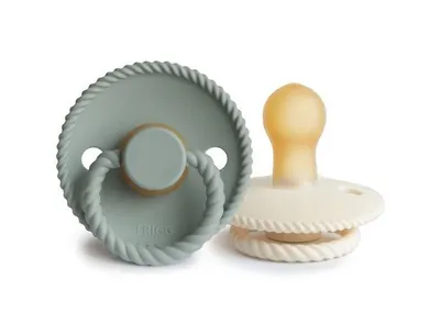 Frigg Fopspeen Rope Cream/Sage T2 6-18mnd (2 stuks)