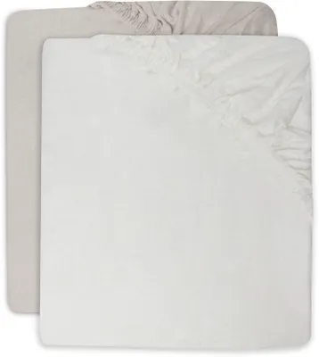 Jollein Ledikanthoeslaken Jersey 60 x 120 cm Ivory/Nougat 2-pack