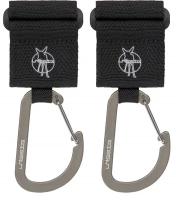 Lässig Stroller Hooks Met Karabijnhaak Black 2-Pack