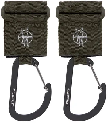 Lässig Stroller Hooks Met Karabijnhaak Olive 2-Pack