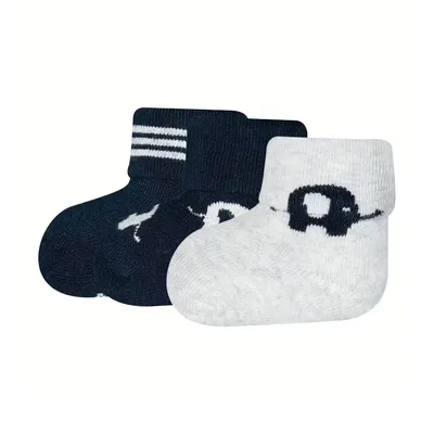 Ewers Babysokjes 3-Pack - GOTS Elephant - Navy/Grey