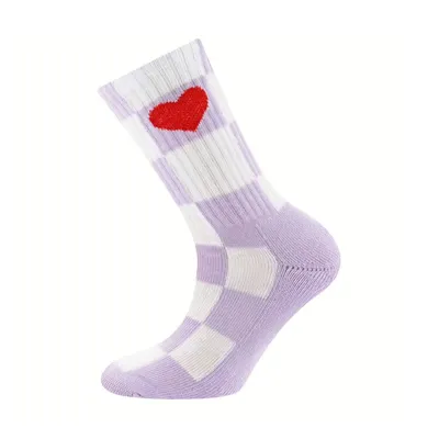 Ewers Tennissokken - Heart/Check - Lilac