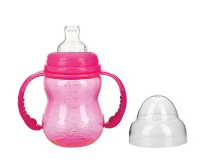 Nûby Oefenbeker Brede Hals Met Tuit Tritan Roze 240ml 6mnd+ 