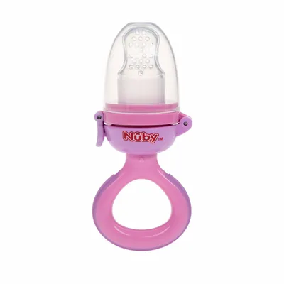 Nûby Sabbelzakje Nibbler Siliconen Roze 6mnd+ 