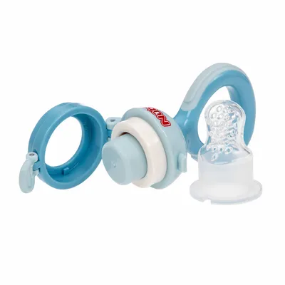 Nûby Sabbelzakje Nibbler Siliconen Blauw 6mnd+ 