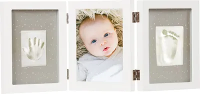 Happy Hands Baby Print Triple Frame Kit White
