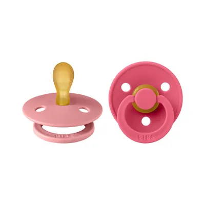 BiBs Fopspeen - Symmetrisch - 2 Stuks - 6-18 Mnd - Dusty Pink/Coral