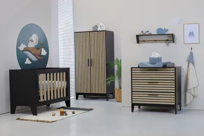 TWF Ledikant 70 x 140 Incl. Juniorzijde - Commode 3 Laden - Hanglegkast 2 Deuren Milaan