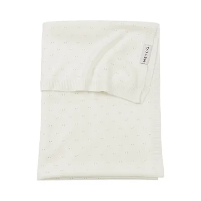 Meyco Ledikantdeken Ajour Bamboe Offwhite 100 x 150 cm