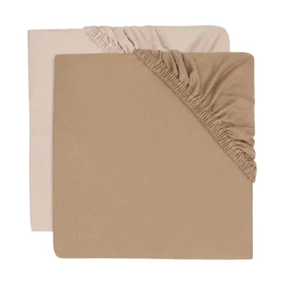 Jollein Hoeslaken Jersey - 2 Stuks - 60 x 120 cm - Wild Rose/Biscuit