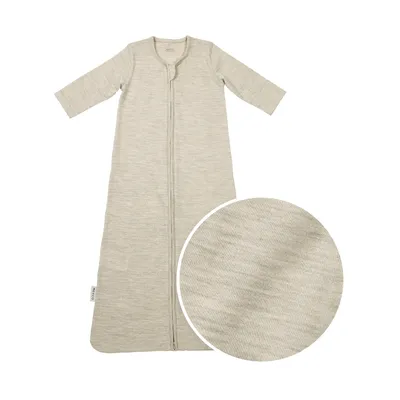 Meyco Baby Slaapzak met Vaste Mouw - Studio - Merinowol - Sand Melange - 60 cm
