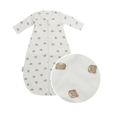 Meyco Bear Slaapzak Met Vaste Mouw Rond – 110 cm – Jersey – Sand