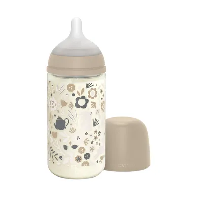 Suavinex Wonderland SX Pro Fles Glas - Medium Flow - 240ml - Beige 