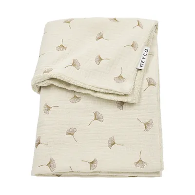 Meyco Deken Borduur Pre-Washed - 100 x 150 cm - Hydrofiel/Badstof Ginkgo - Soft Sand