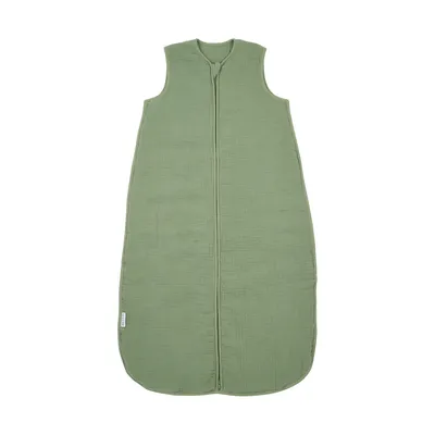 Meyco Baby Slaapzak Hydrofiel Gevoerd Uni Pre-Washed Olive Green 110 cm